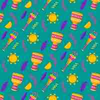 Free vector flat brazilian carnival celebration pattern design