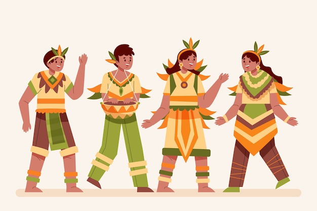 Free vector flat brazilian carnival characters collection