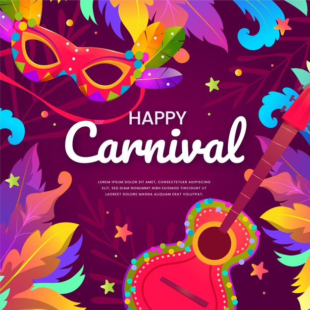 Flat brazilian carnival illustration