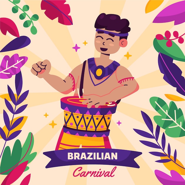 Flat brazilian carnival illustration