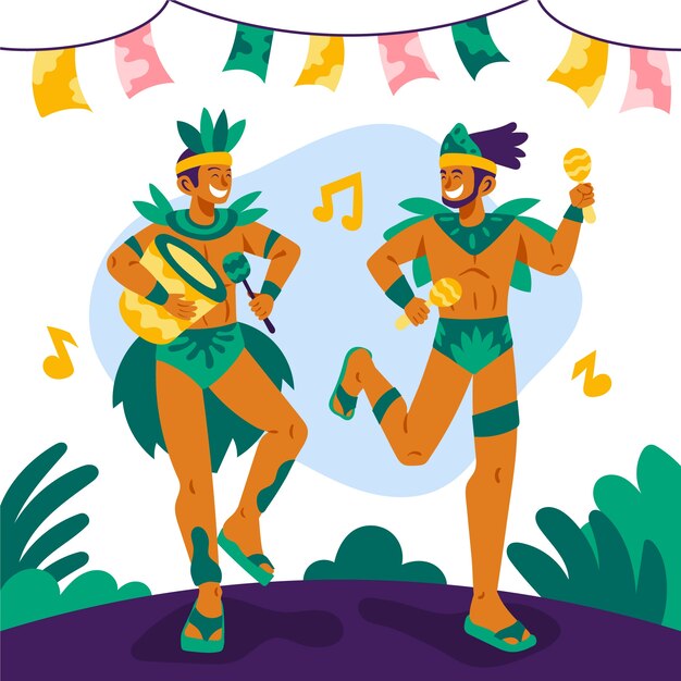 Flat brazilian carnival illustration