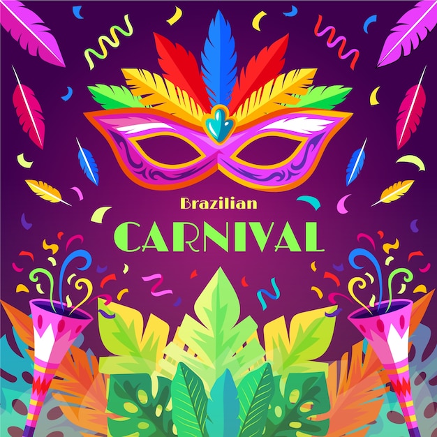 Flat brazilian carnival illustration