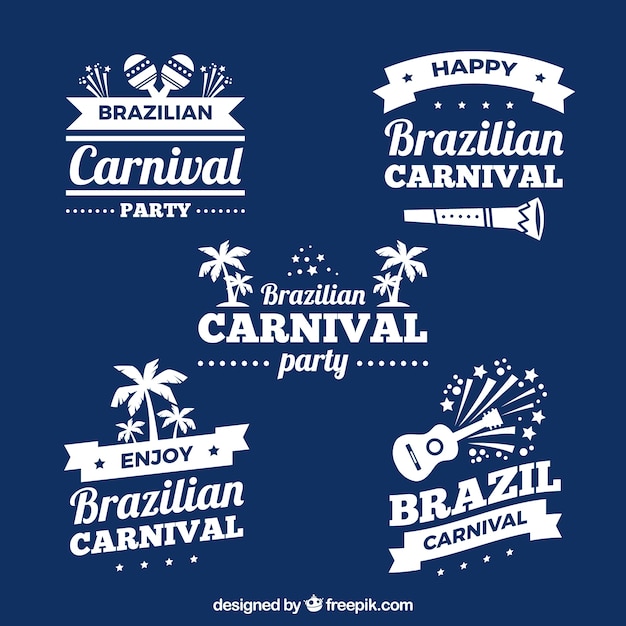 Плоская бразильская карнавальная этикетка / коллекция значков