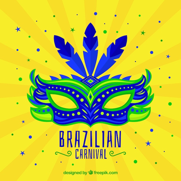 Flat brazilian carnival mask