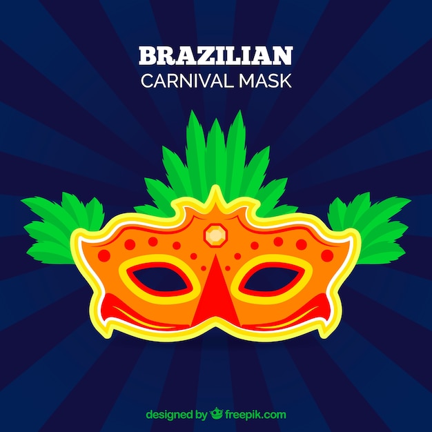 Flat brazilian carnival mask