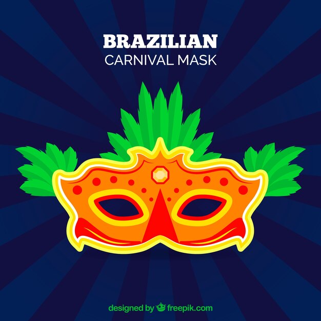 Flat brazilian carnival mask 