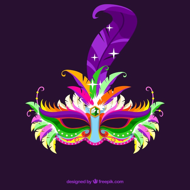 Free vector flat brazilian carnival mask