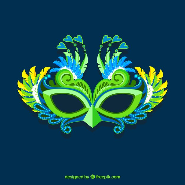 Free vector flat brazilian carnival mask