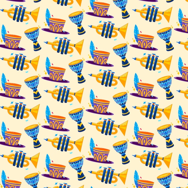 Free vector flat brazilian carnival pattern design