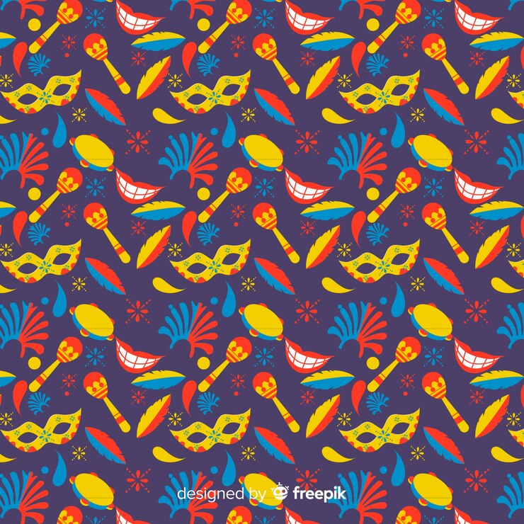 Free Vector flat brazilian carnival pattern