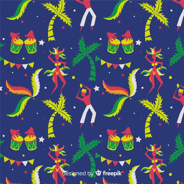 Flat brazilian carnival pattern