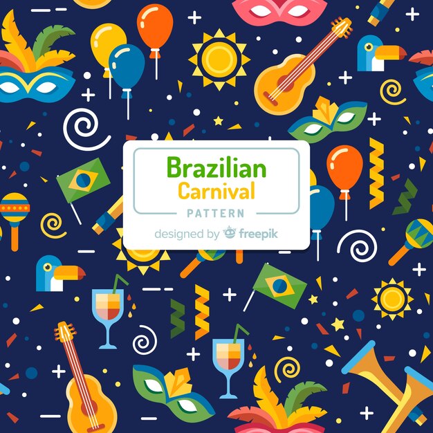 Flat brazilian carnival pattern