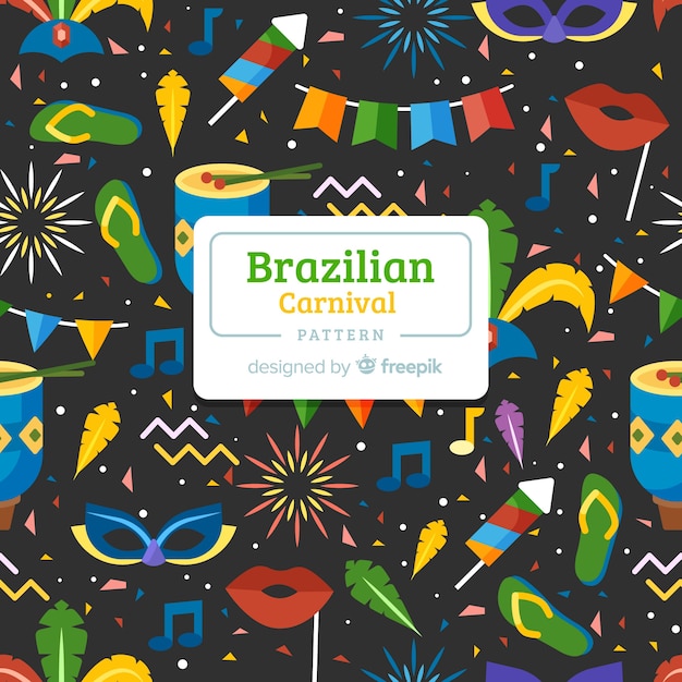 Free vector flat brazilian carnival pattern