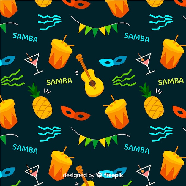 Free vector flat brazilian carnival pattern