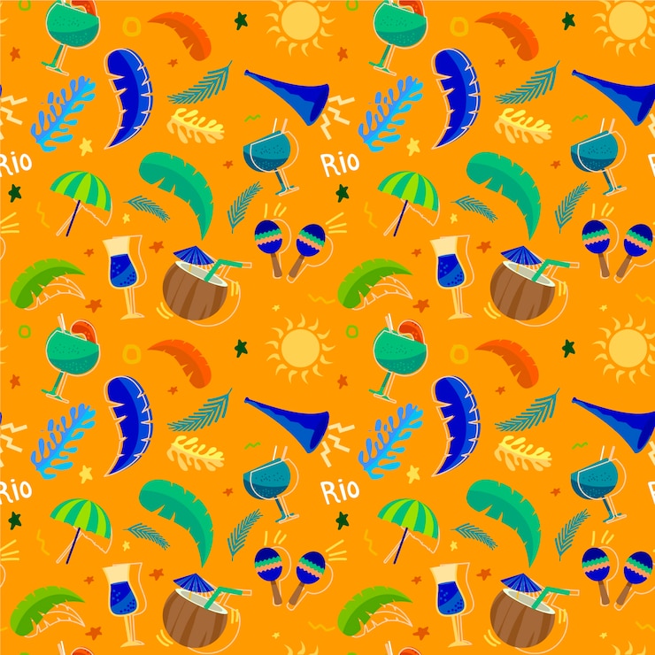 Free Vector flat brazilian carnival pattern