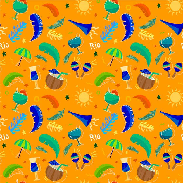 Flat brazilian carnival pattern