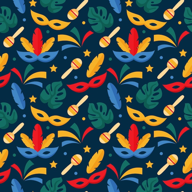 Flat brazilian carnival pattern