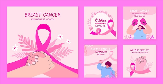 편평한 유방암 인식의 달 인스타그램 게시물 모음