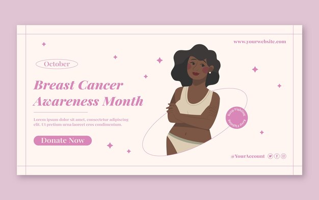 Шаблон сообщения в социальных сетях на месяц осведомленности о раке груди
