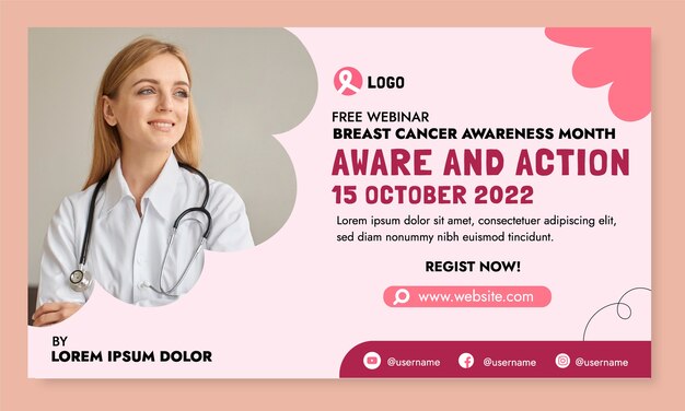 flat breast cancer awareness month webinar template