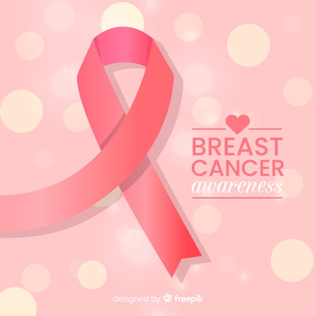 Free vector flat breast cancer awareness with abstract lights