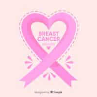 Free vector flat breast cancer awareness with ribbon