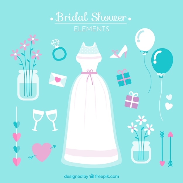 Flat bridal shower elements