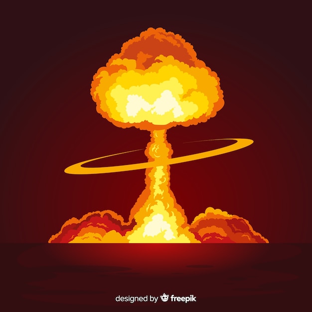 Vettore gratuito flat bright nuclear explosion effect