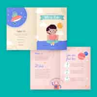 Free vector flat brochure template for children