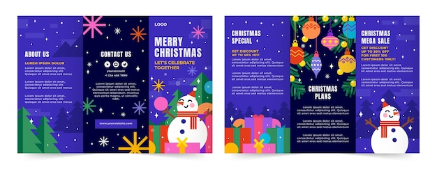 flat brochure template for christmas season celebration