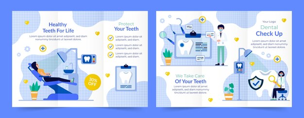 Flat brochure template for dental clinic business