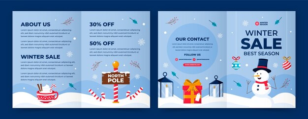 flat brochure template for winter season