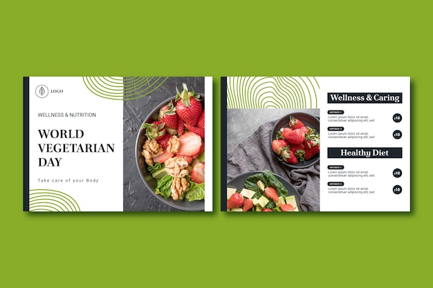 Free vector flat brochure template for world vegetarian day