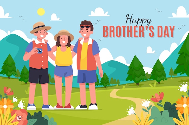 Free vector flat brothers day background