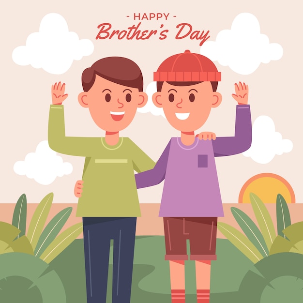 Free vector flat brothers day illustration