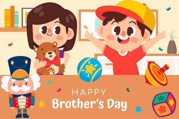 Free vector flat brothers day illustration