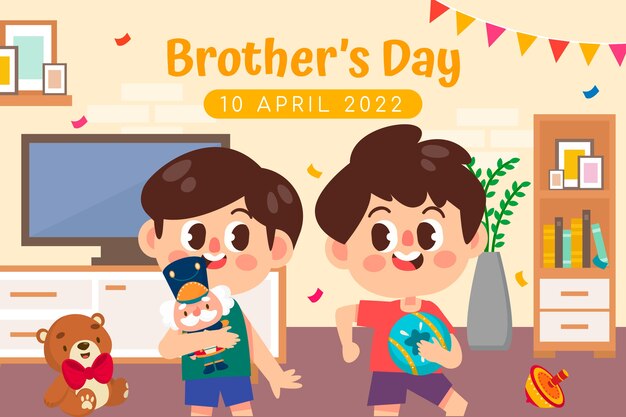 Flat brothers day illustration