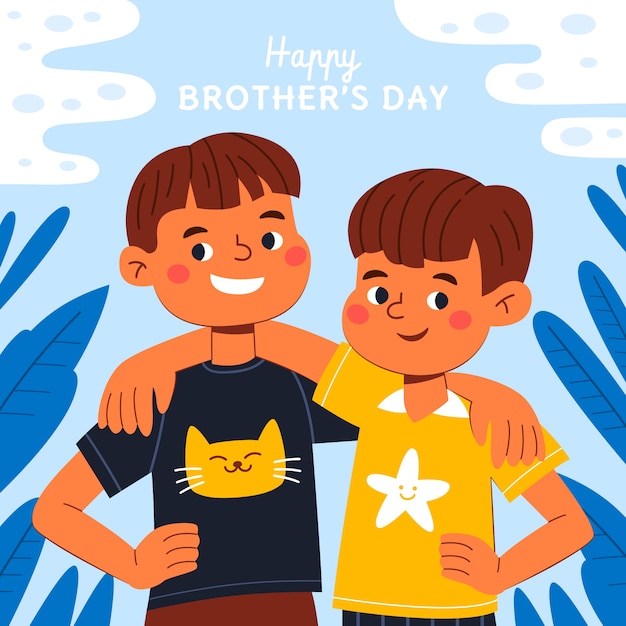 Free vector flat brothers day illustration