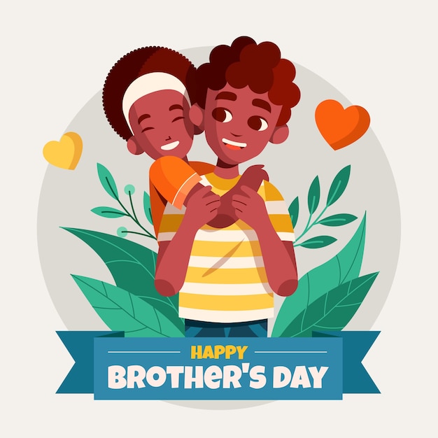 Flat brothers day illustration