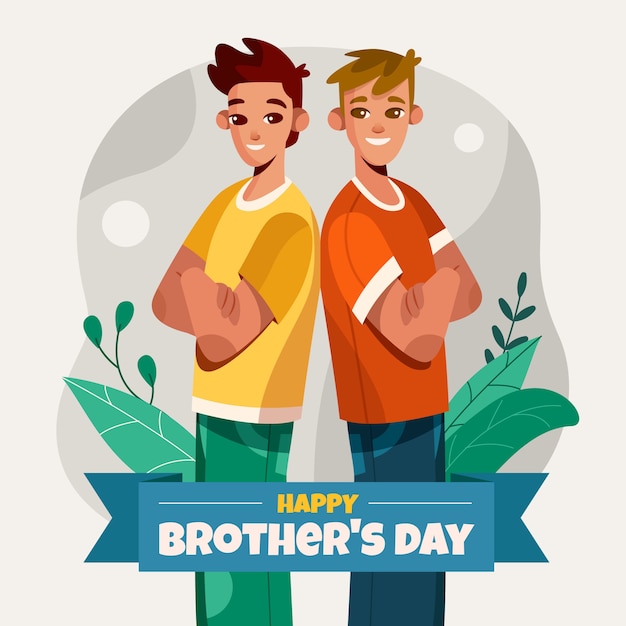 Flat brothers day illustration