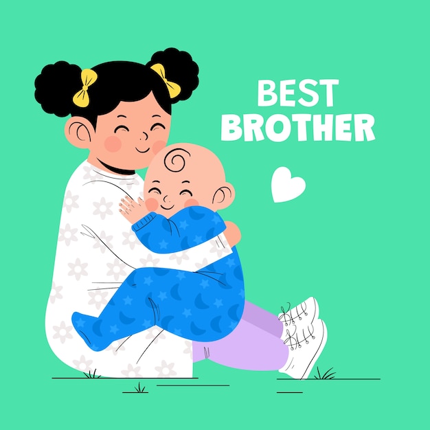 Free vector flat brothers day illustration