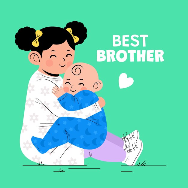 Flat brothers day illustration