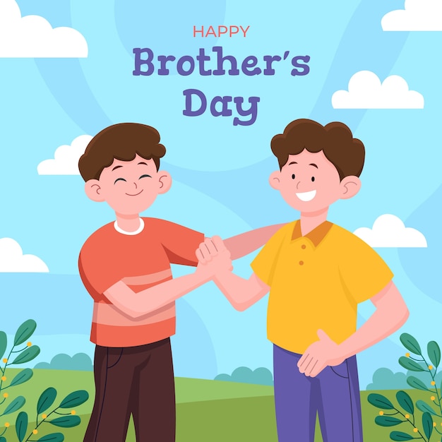 Flat brothers day illustration