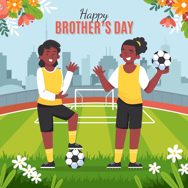 Free vector flat brothers day illustration