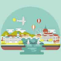 Free vector flat budapest landscape