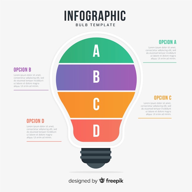 Flat bulb infographic