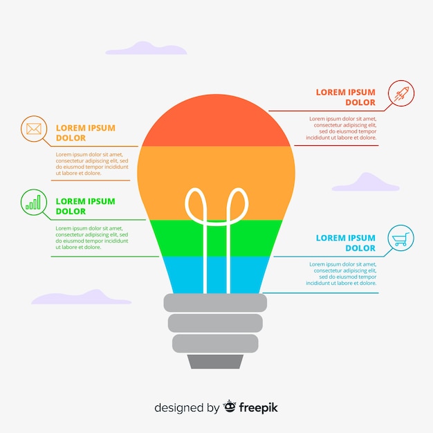 Flat bulb infographic