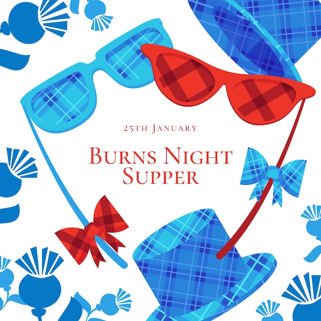 Free vector flat burns night illustration