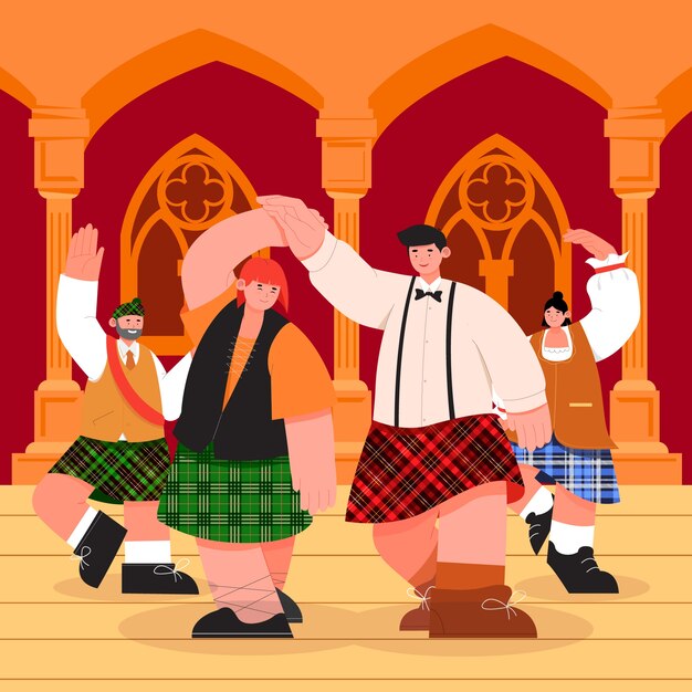 Flat burns night illustration