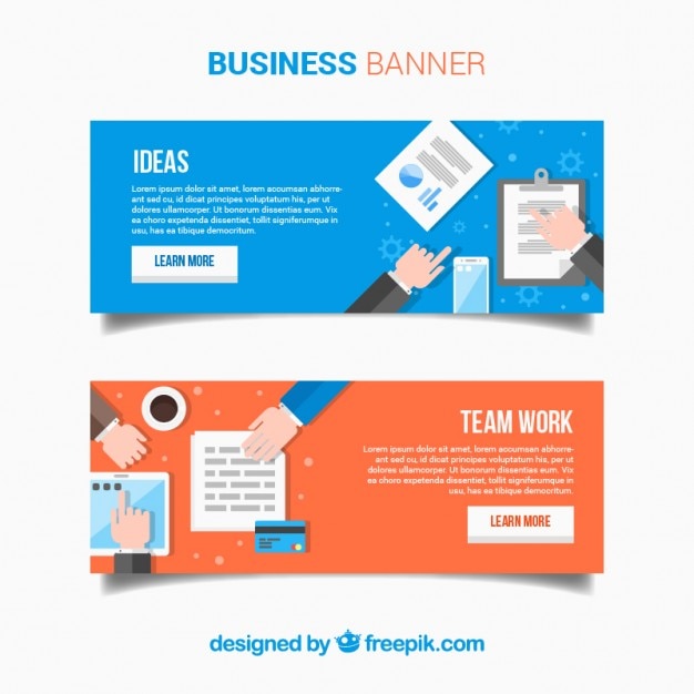 Flat business banners